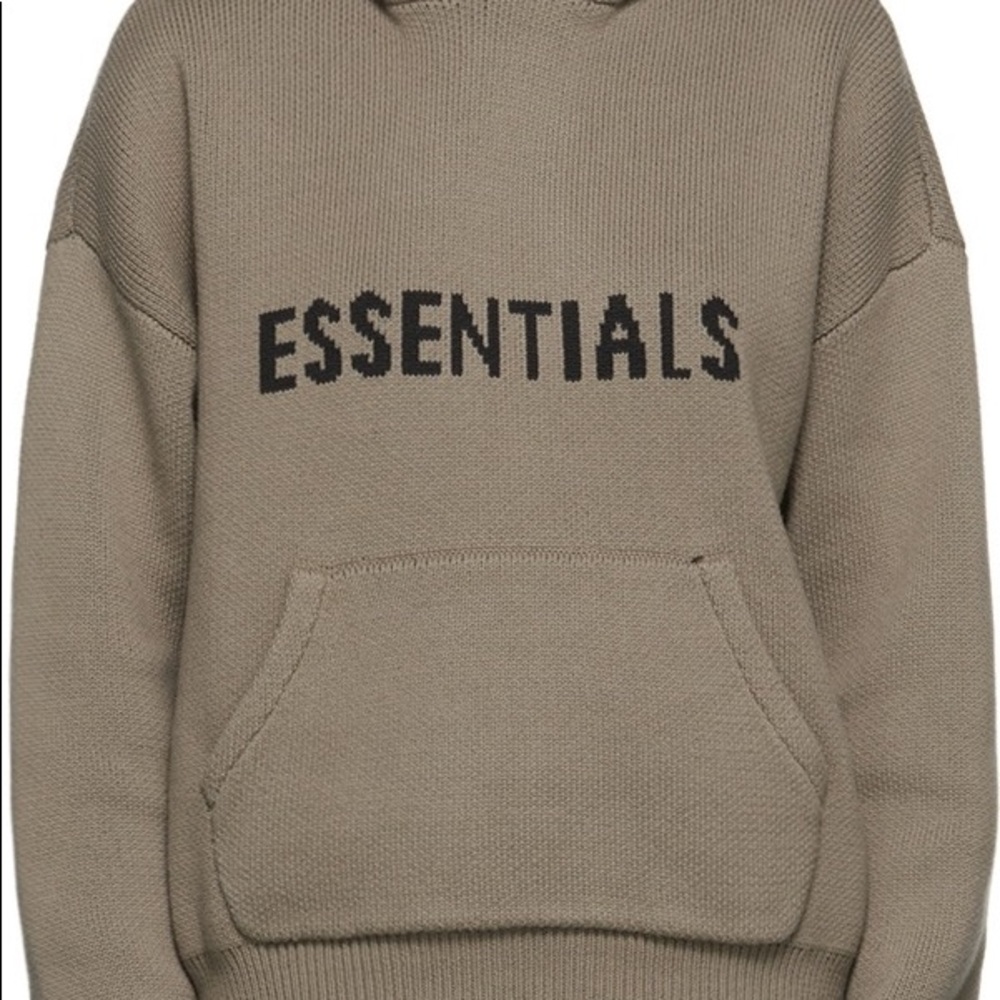 SOLD Fear Of God Essentials Knit Hoodie Taupe XXS
